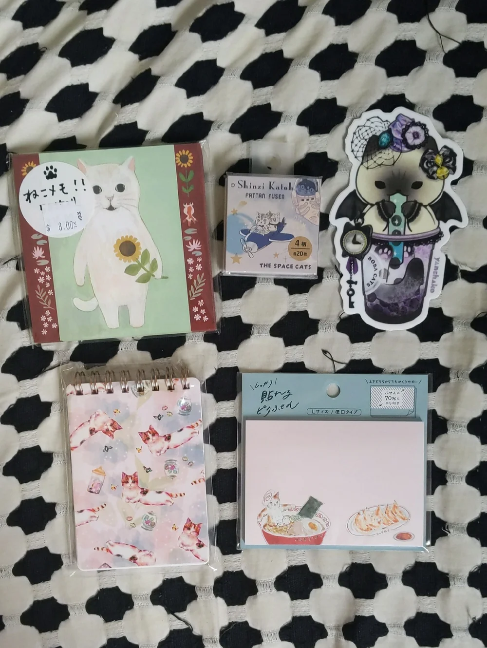 Lot Of CATS: Cat Candle, Japanese Cat Stationery, Keychains And Hanging Ornament